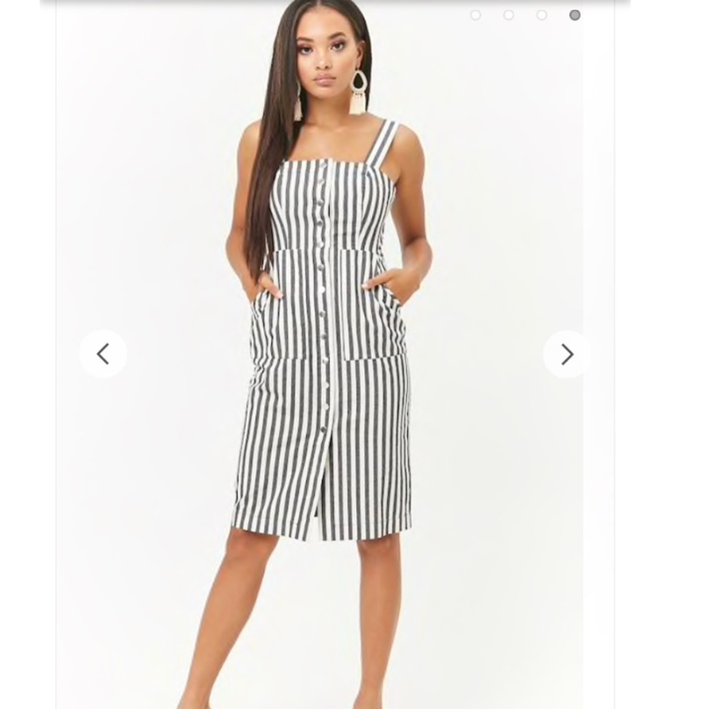 STRIPED BUTTON- FRONT DRESS